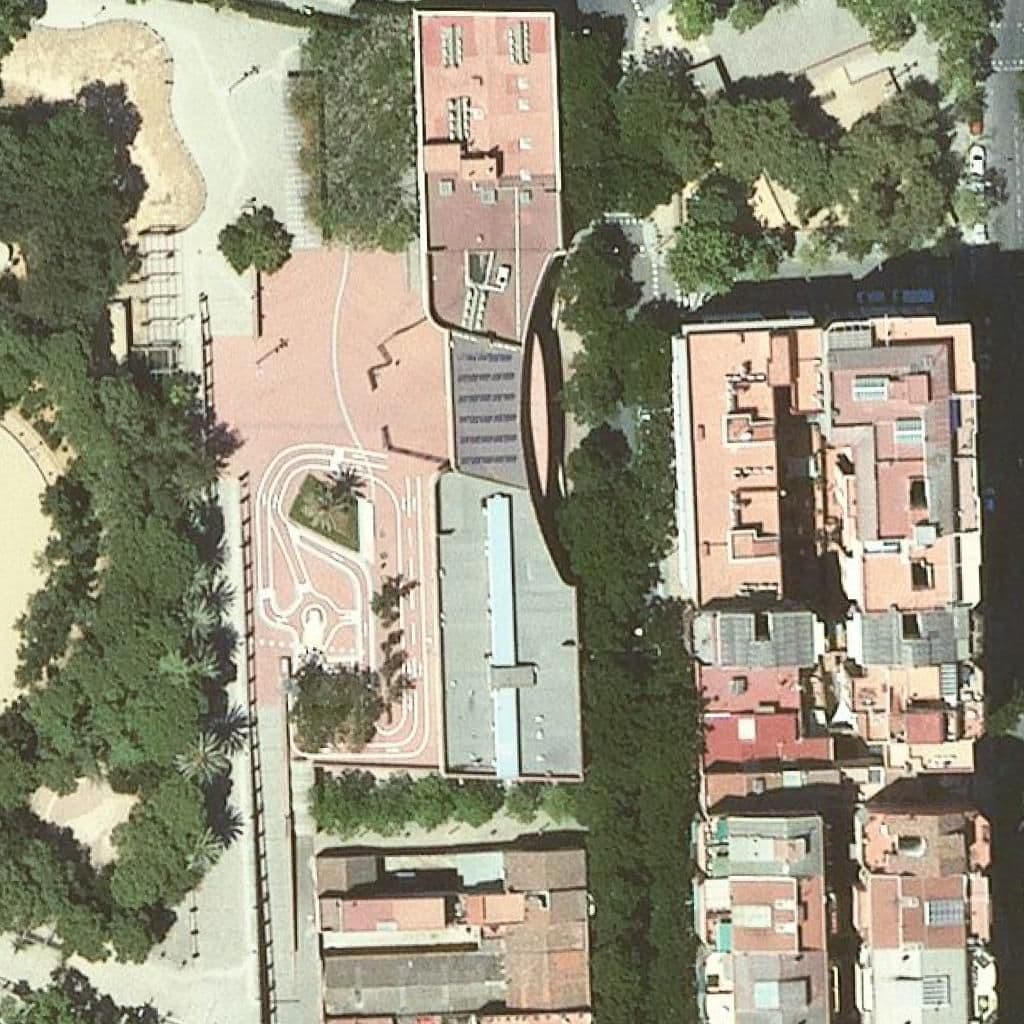 Aerial view of the grounds of Institut Del Disseny I Arts Gràfiques De Barcelona