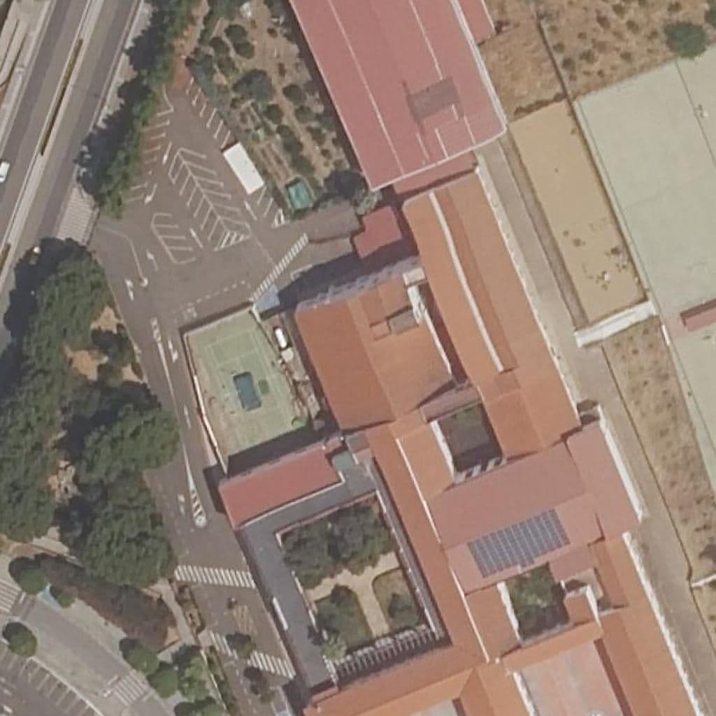 Aerial view of the grounds of MARIA AUXILIADORA
