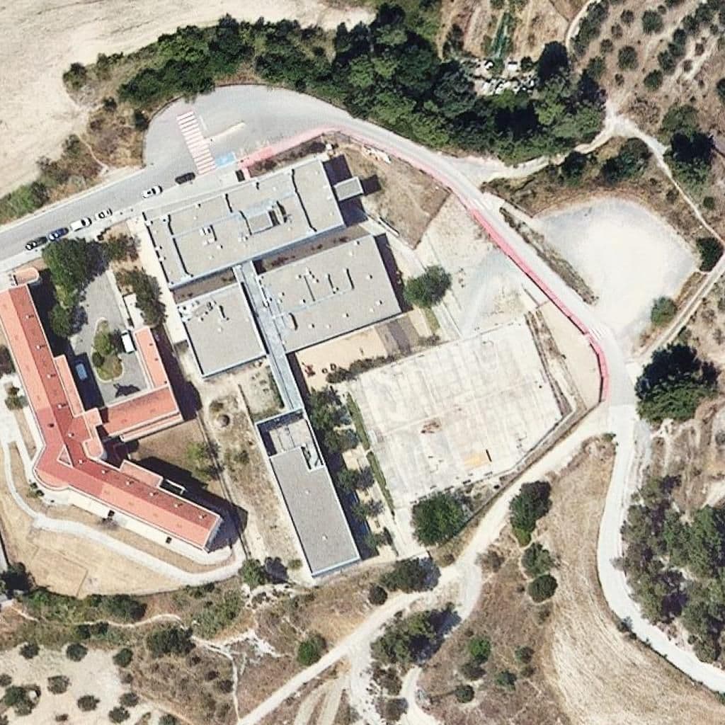 Aerial view of the grounds of Escola Puigsoler