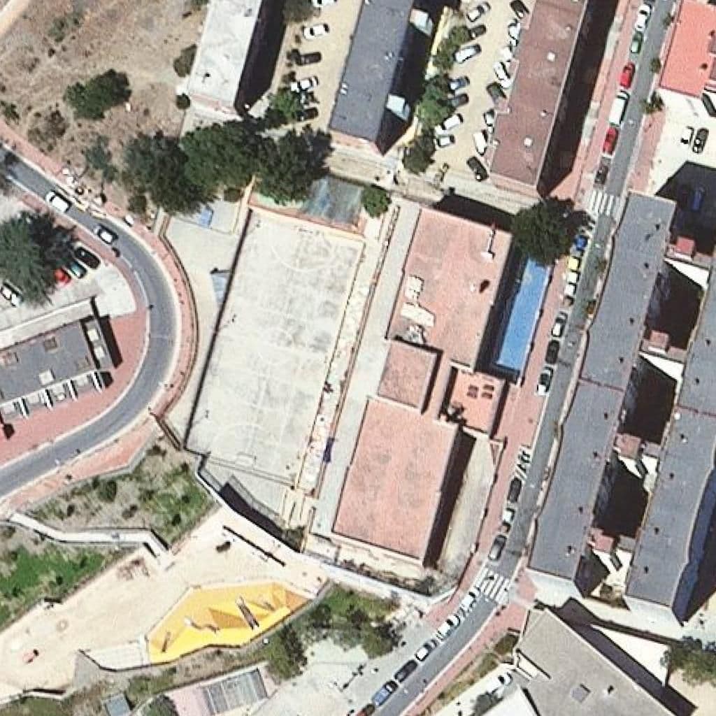 Вид сверху на территорию школы «Institut Escola Ferrer I Guàrdia»