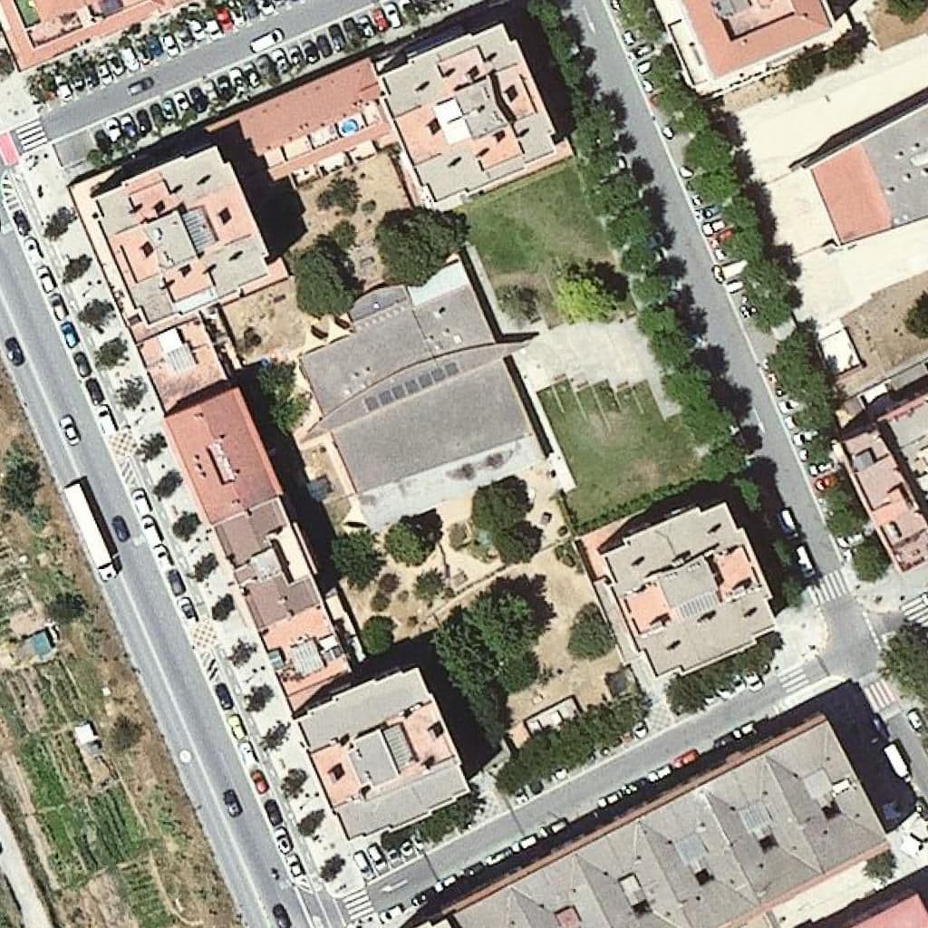 Aerial view of the grounds of Llar D'infants El Tambor