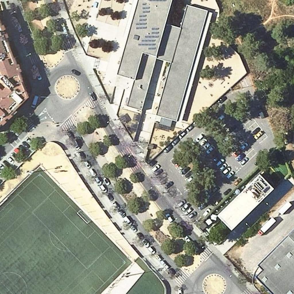Aerial view of the grounds of Escola Els Pins