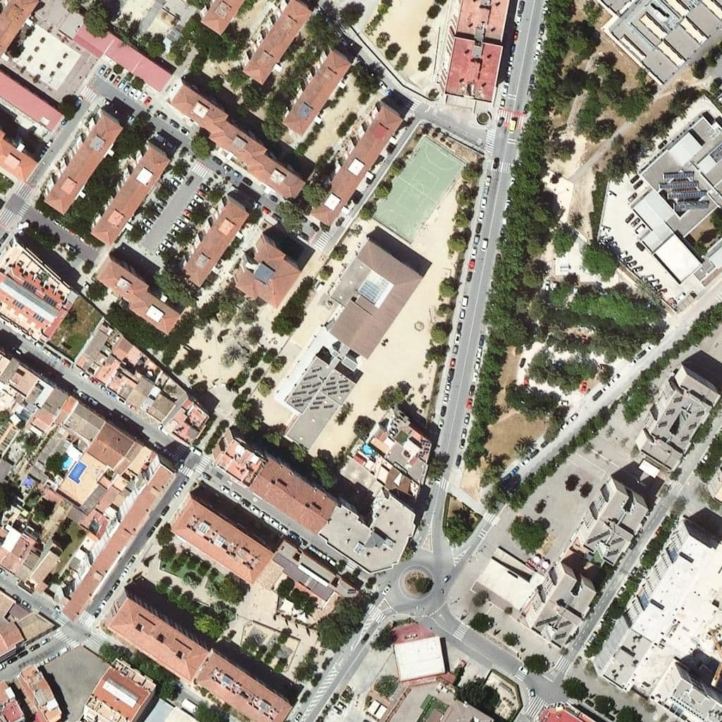 Aerial view of the grounds of Llar D'infants L'anxaneta