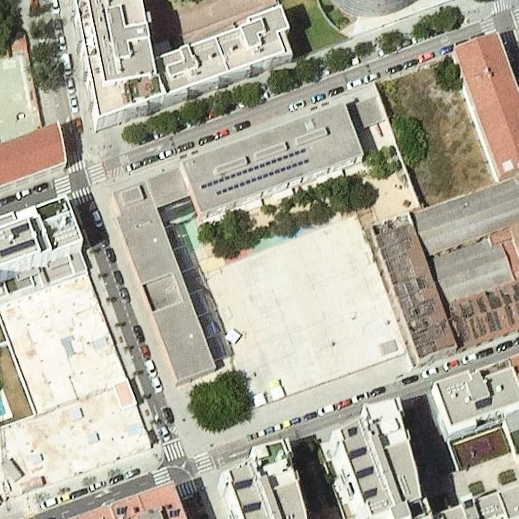 Aerial view of the grounds of Escola Miquel Martí I Pol