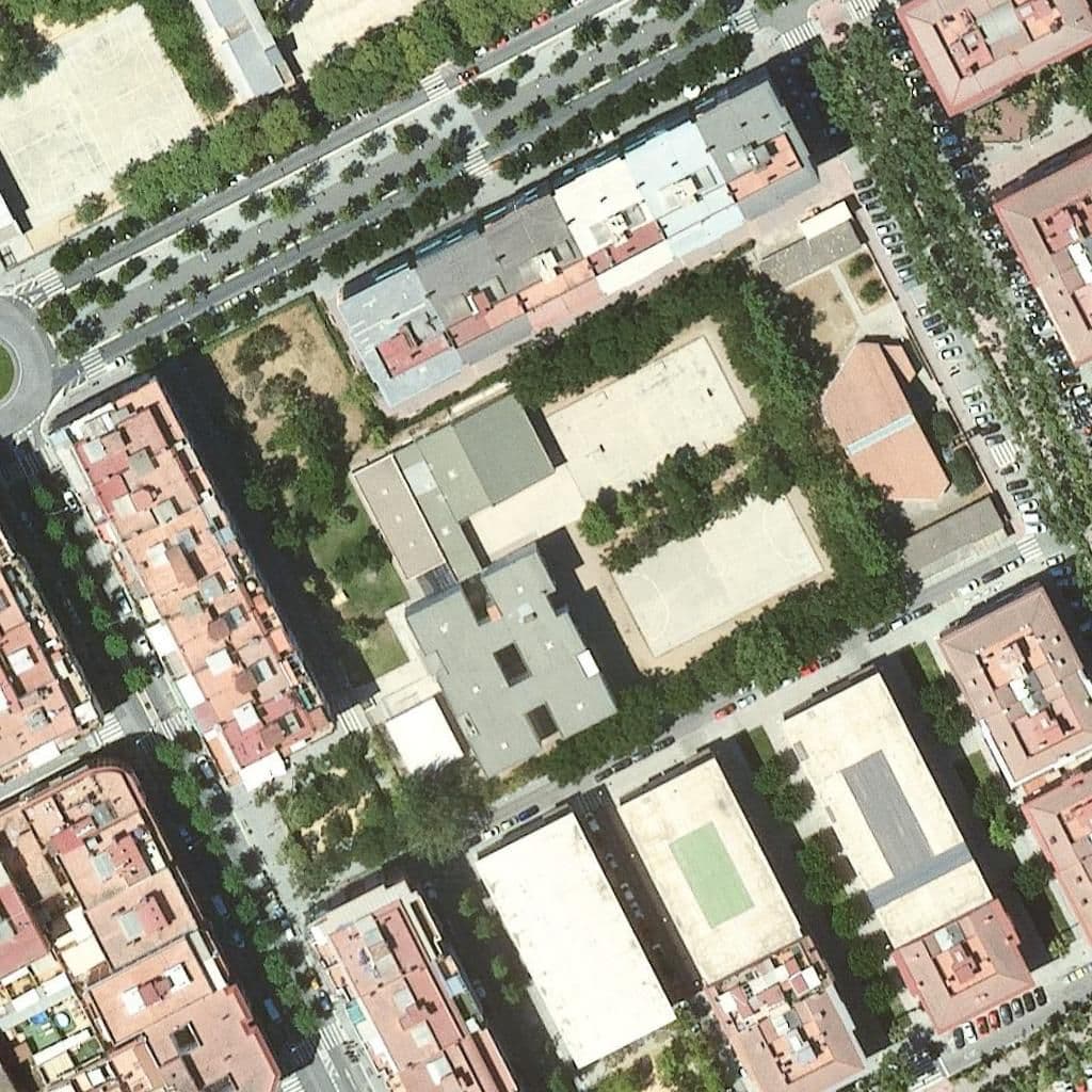 Вид сверху на территорию школы «Institut Estany De La Ricarda»