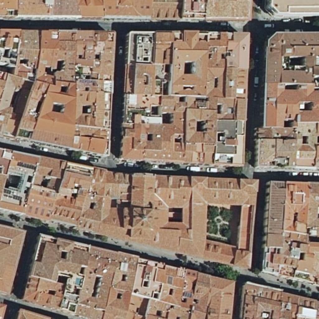 Aerial view of the grounds of Los Angeles