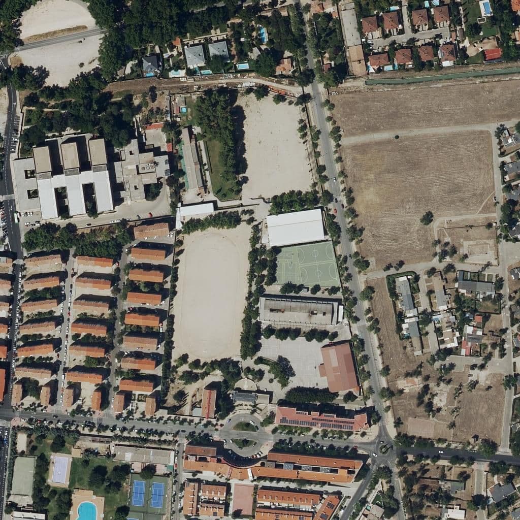 Aerial view of the grounds of Apostol Santiago