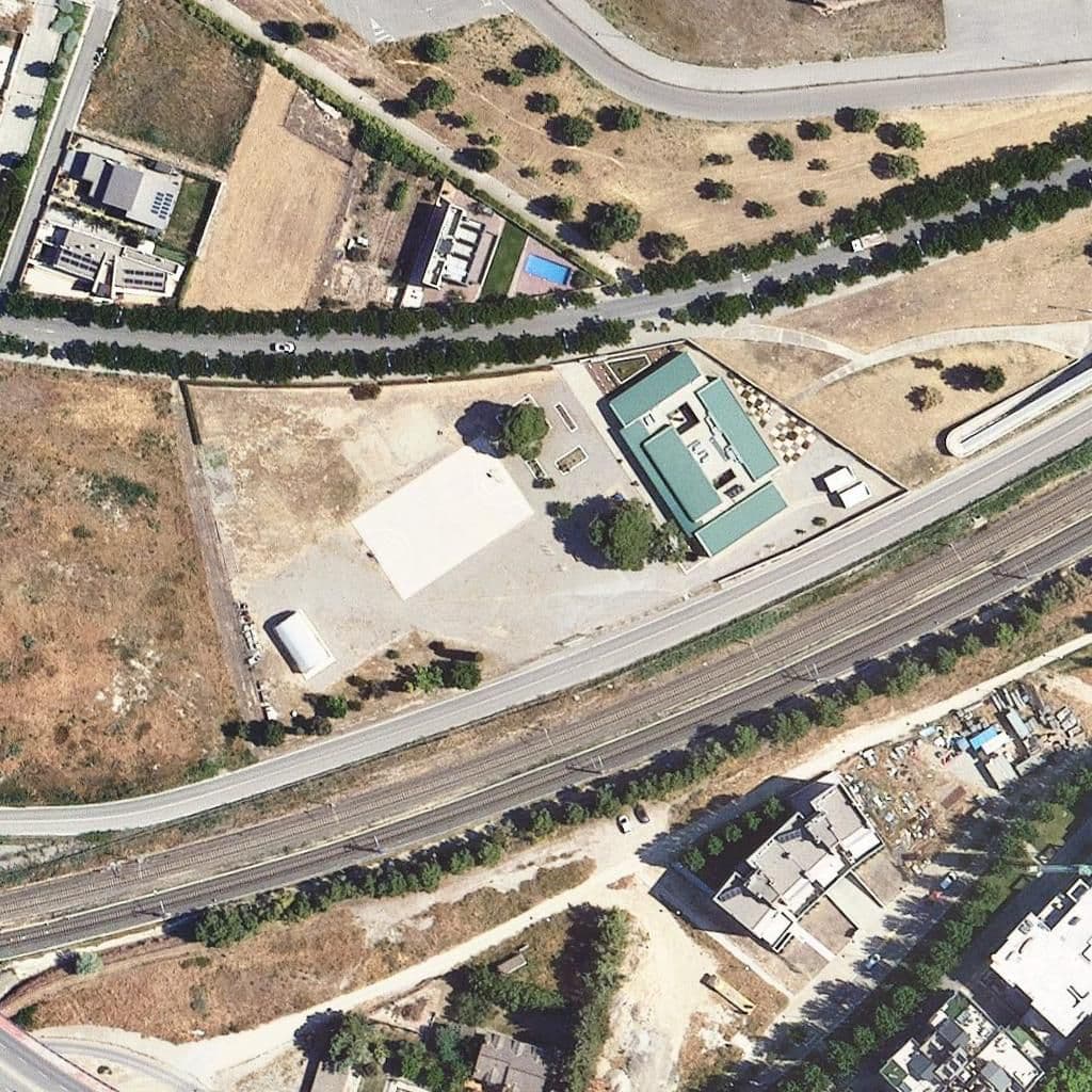 Aerial view of the grounds of Cee Les Basses