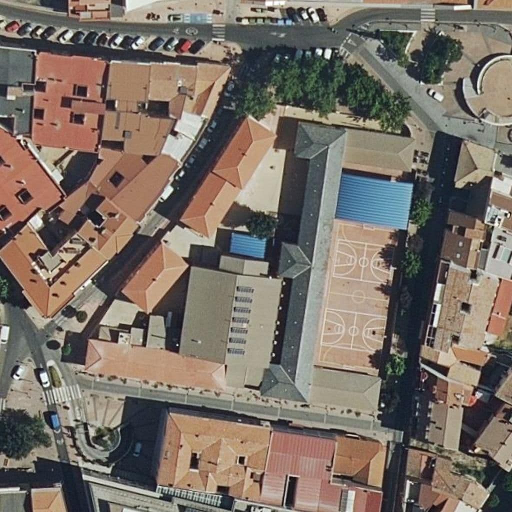 Aerial view of the grounds of Sagrado Corazon