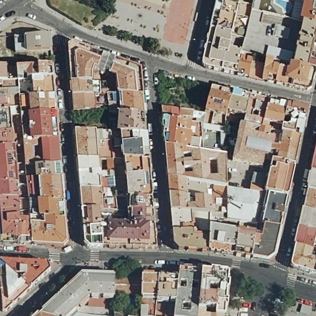 Aerial view of the grounds of Escuela Unitaria De Vallecas