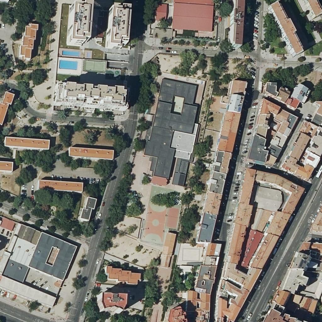Aerial view of the grounds of Escuelas Bosque