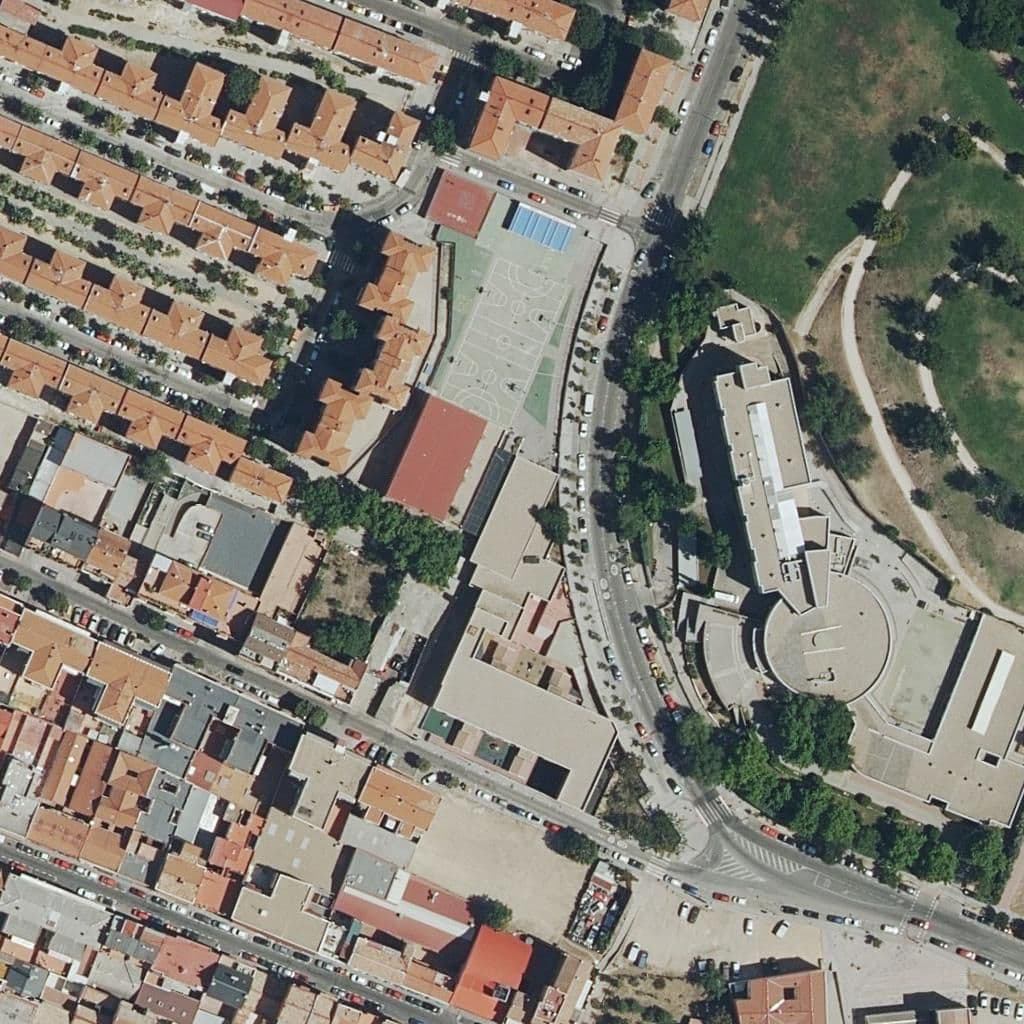 Aerial view of the grounds of Fray Junipero Serra