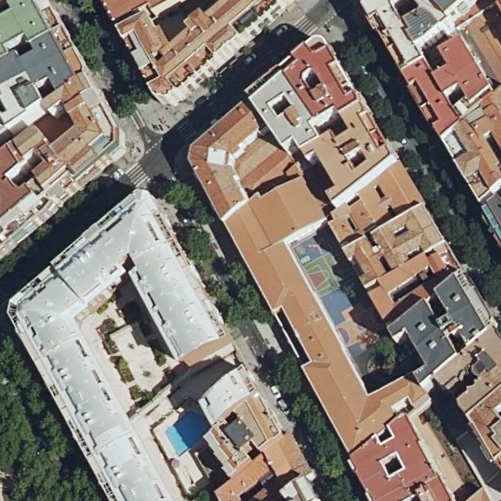 Вид згори на територію школи «San Eugenio Y San Isidro»