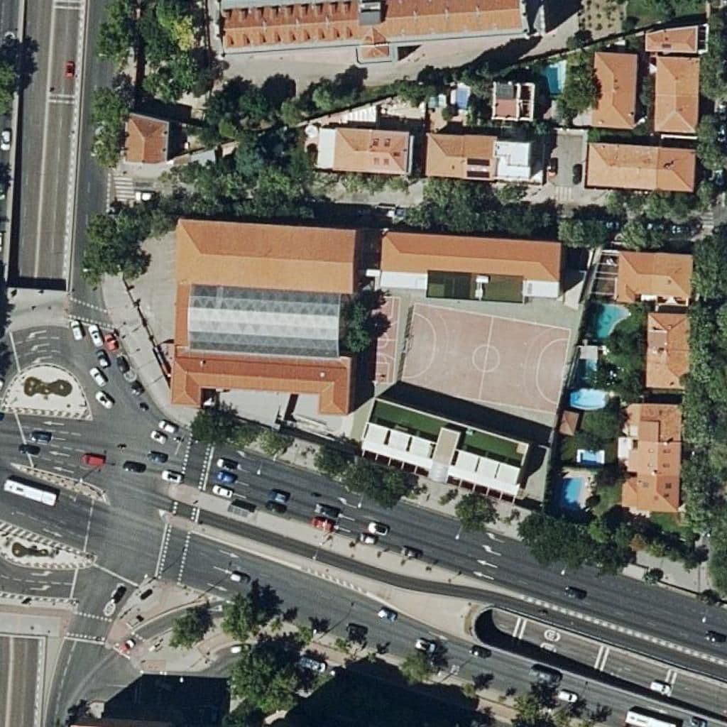 Aerial view of the grounds of Santa Ana Y San Rafael