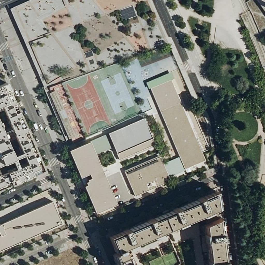 Aerial view of the grounds of Tirso De Molina