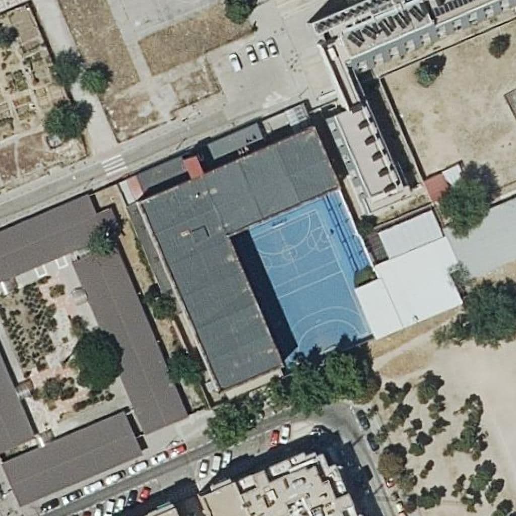 Aerial view of the grounds of La Alameda