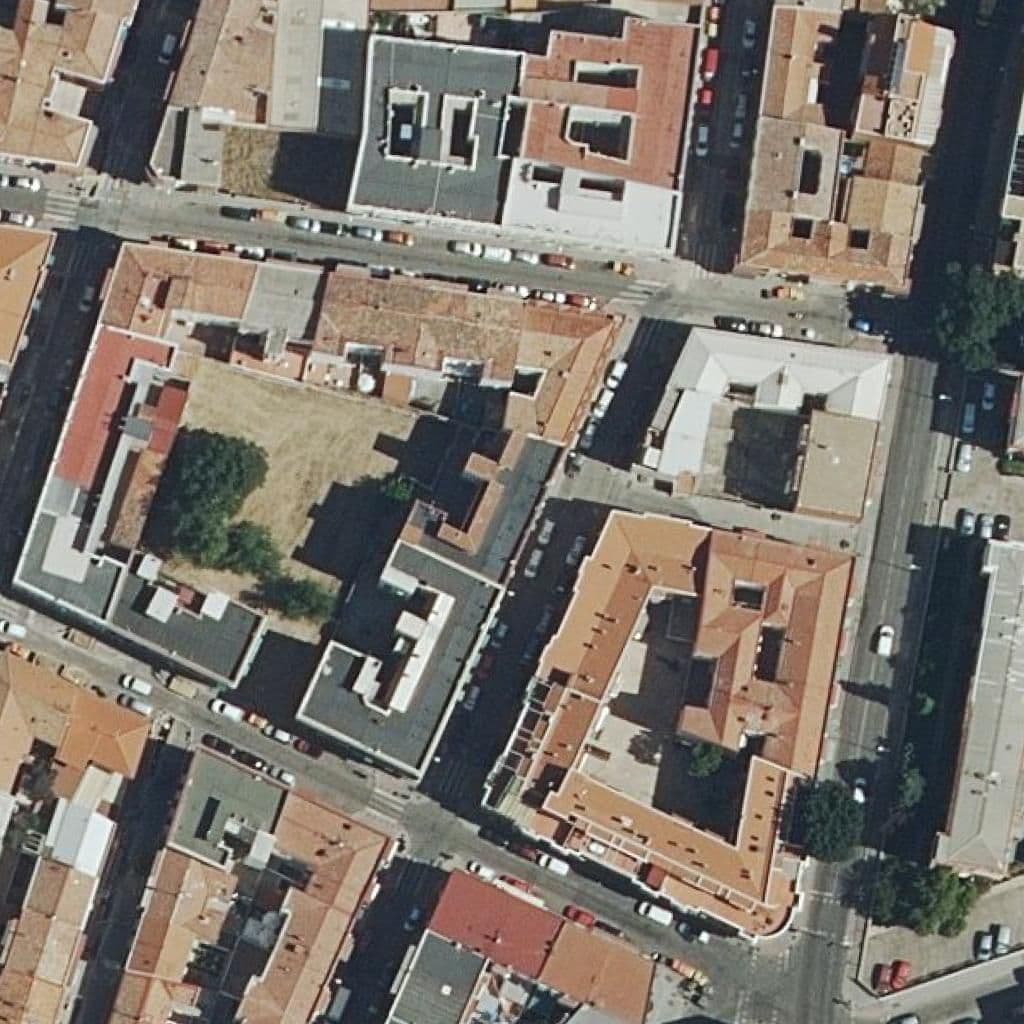 Aerial view of the grounds of Los Angeles