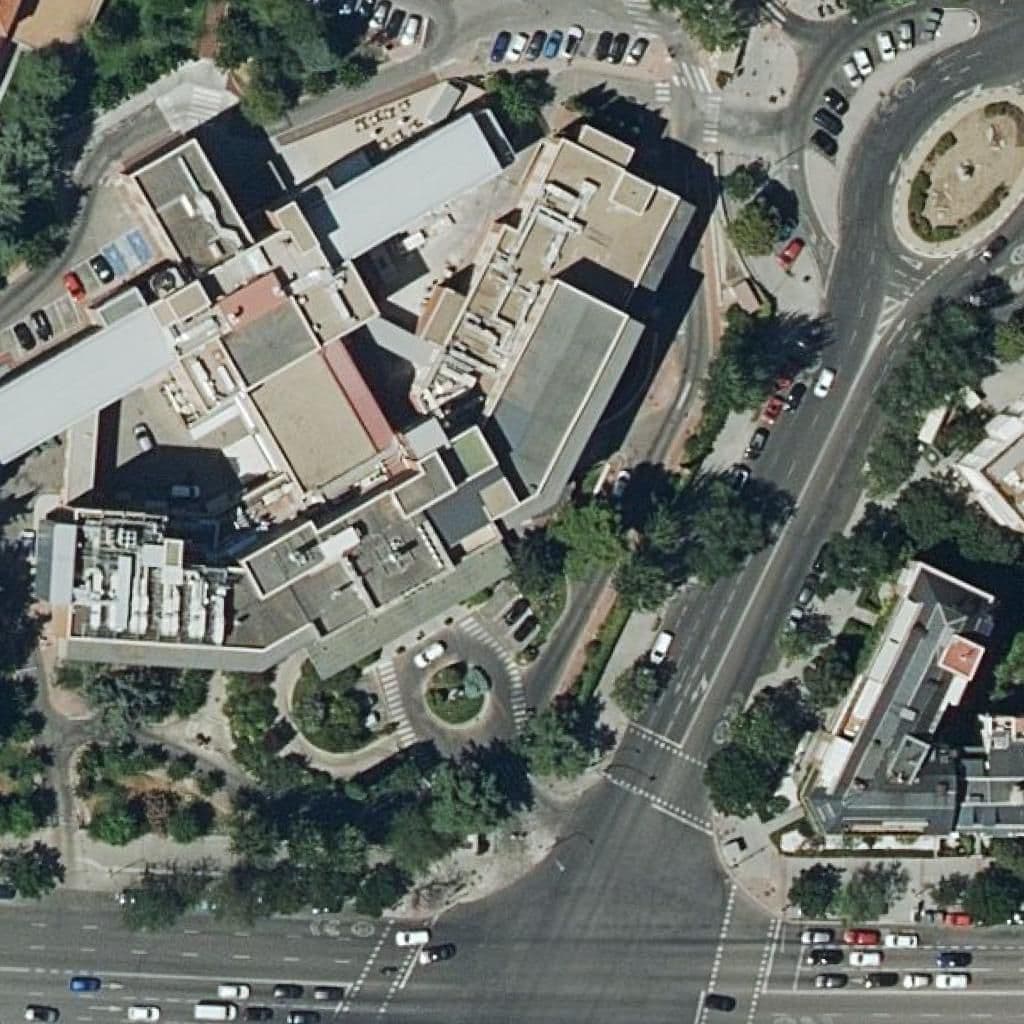 Aerial view of the grounds of Hospital Infantil San Rafael