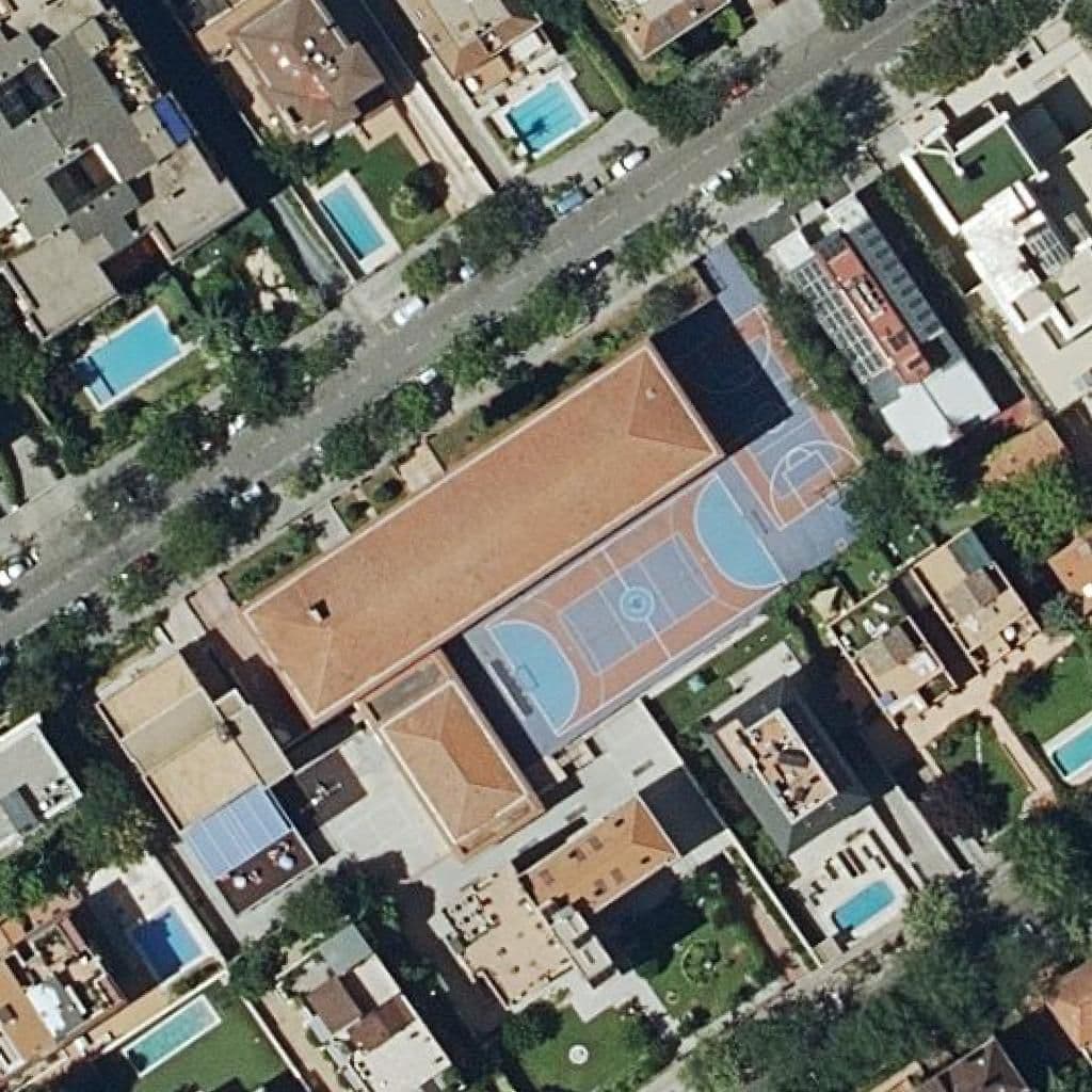 Aerial view of the grounds of Madre De Dios