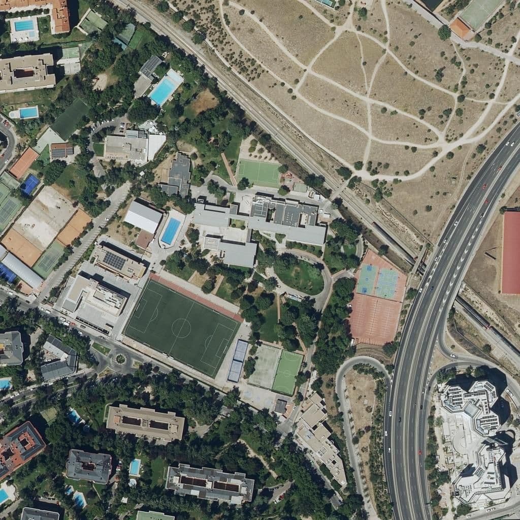 Aerial view of the grounds of El Prado