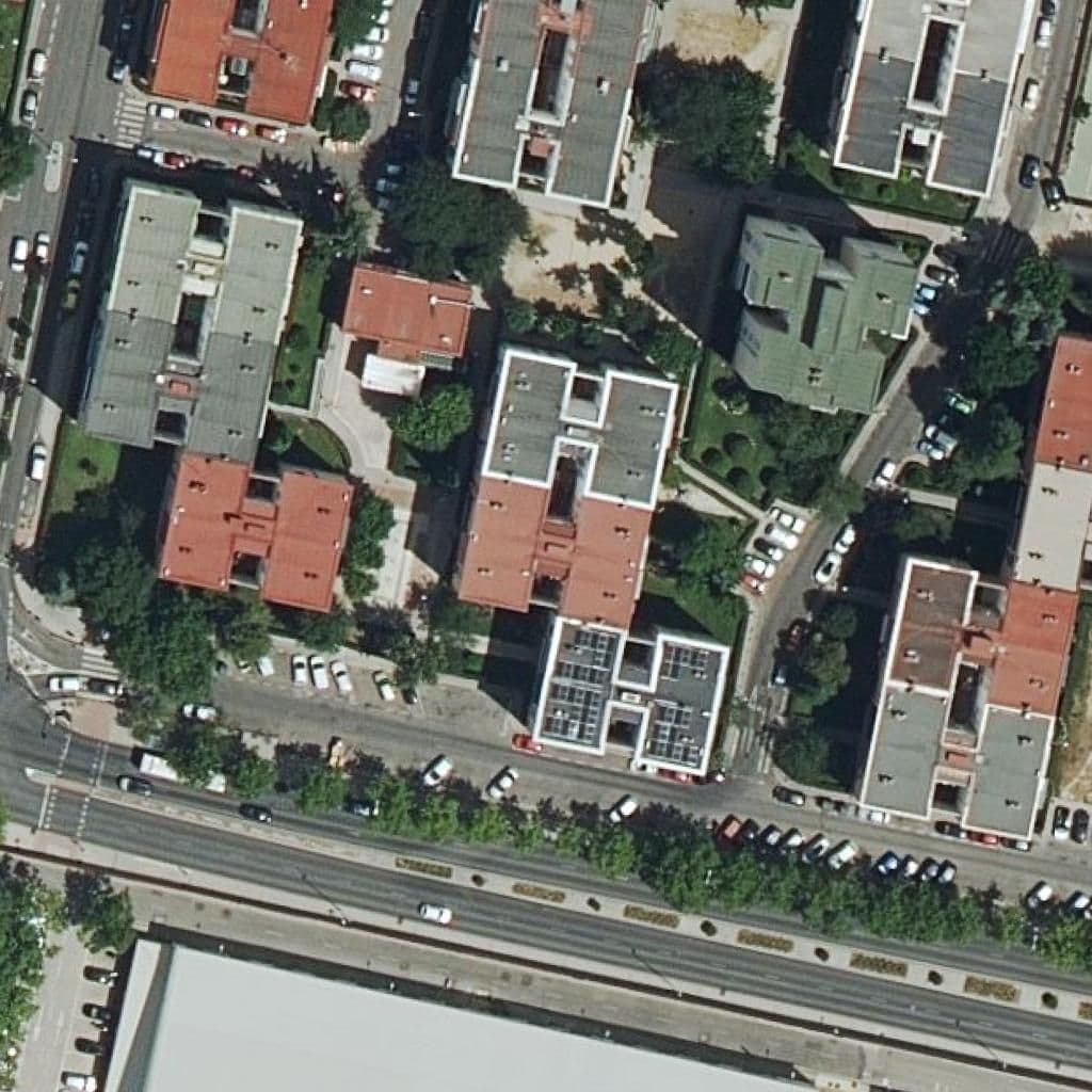 Aerial view of the grounds of San Miguel Y Santa Isabel