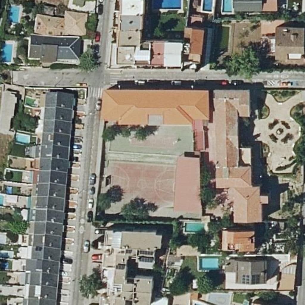 Aerial view of the grounds of San Rafael Arcángel