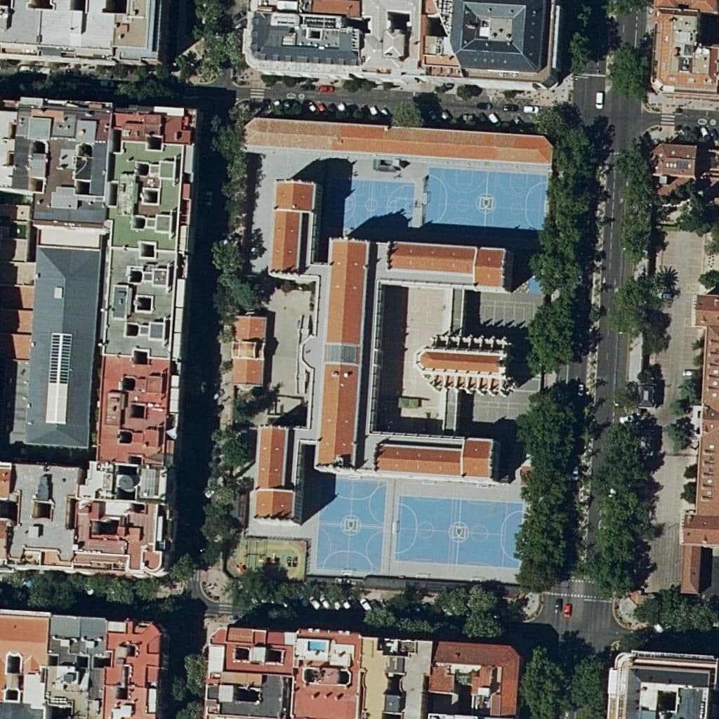 Aerial view of the grounds of Santa Cristina