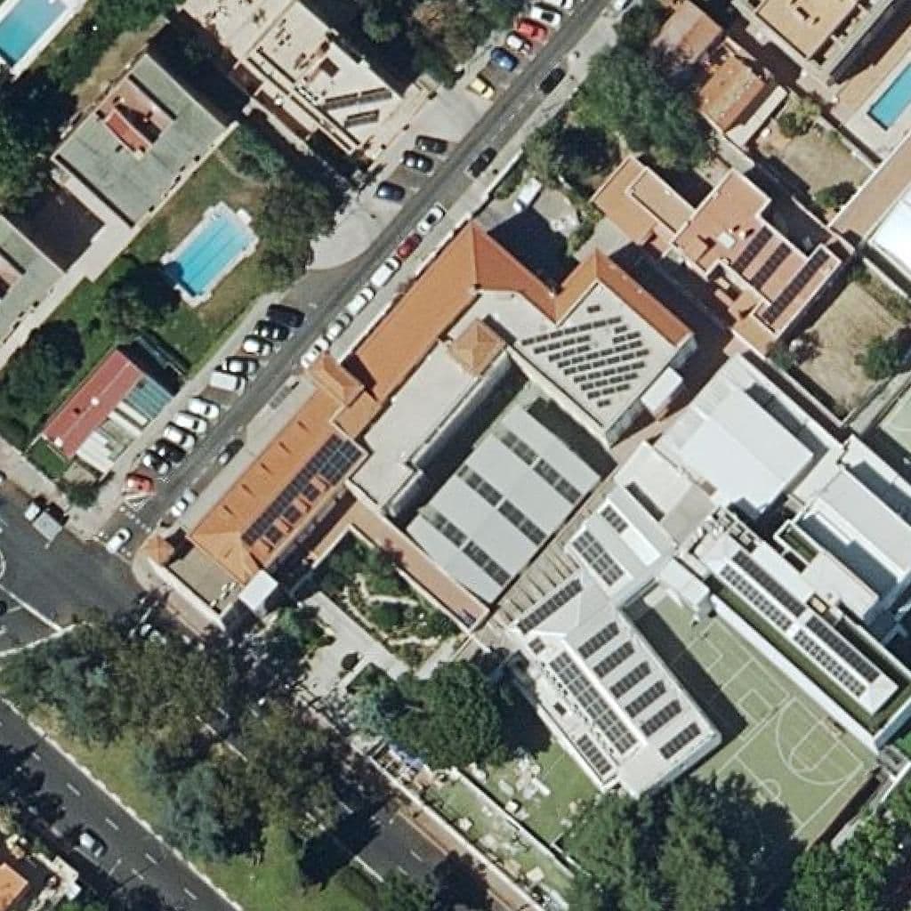 Aerial view of the grounds of Santisimo Sacramento