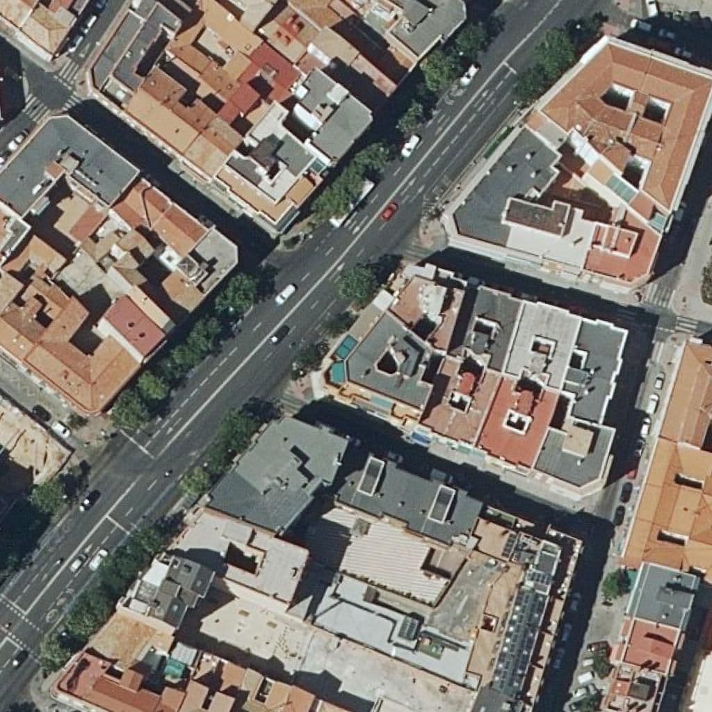 Aerial view of the grounds of C.de Prees.ntra.sra.de Los Angeles