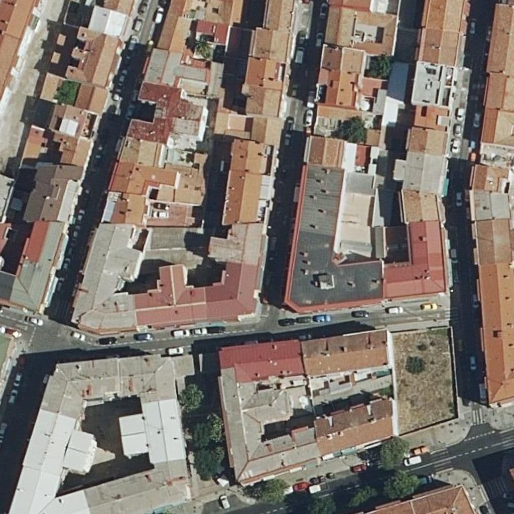 Aerial view of the grounds of Los Angeles