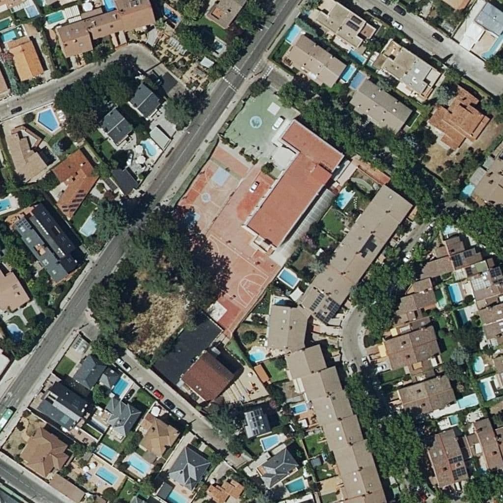 Aerial view of the grounds of Los Robles