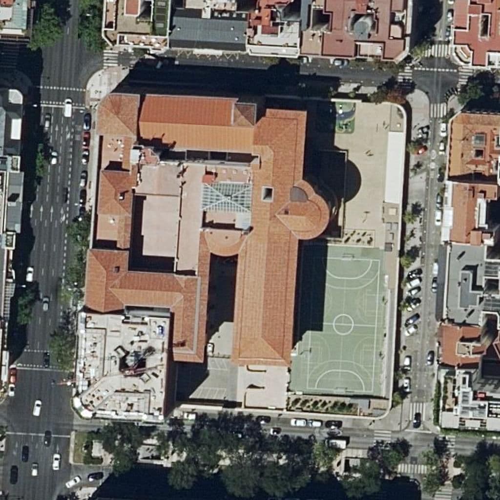Aerial view of the grounds of Jesus Maria
