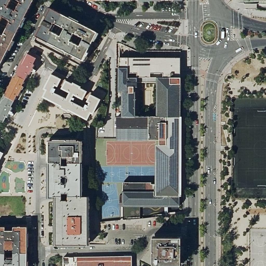 Aerial view of the grounds of Menesiano