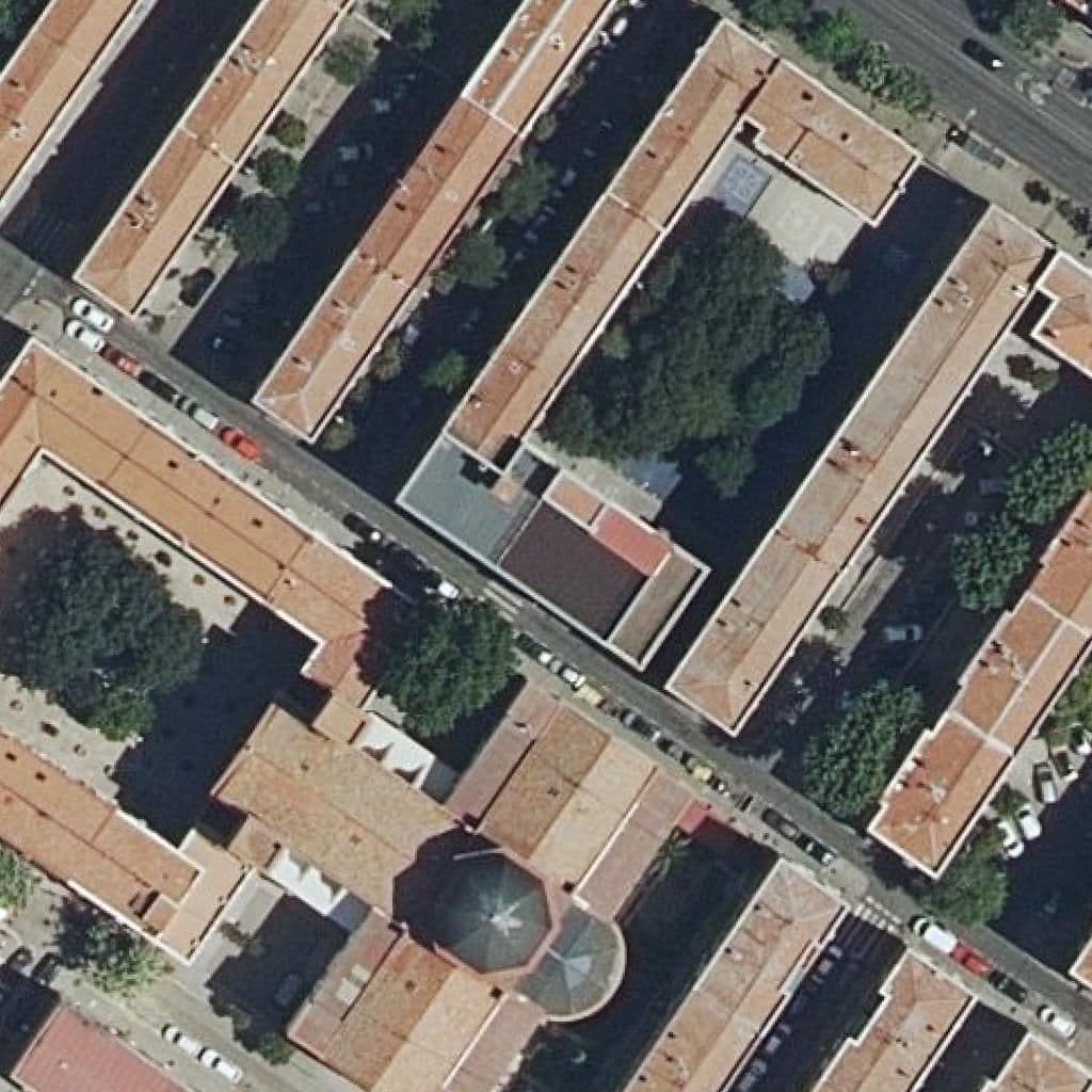 Aerial view of the grounds of La Milagrosa