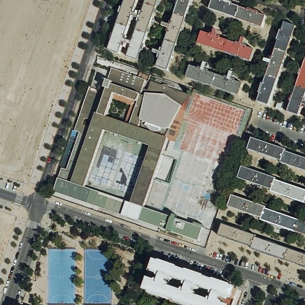 Aerial view of the grounds of Nuestra Señora De Los Angeles