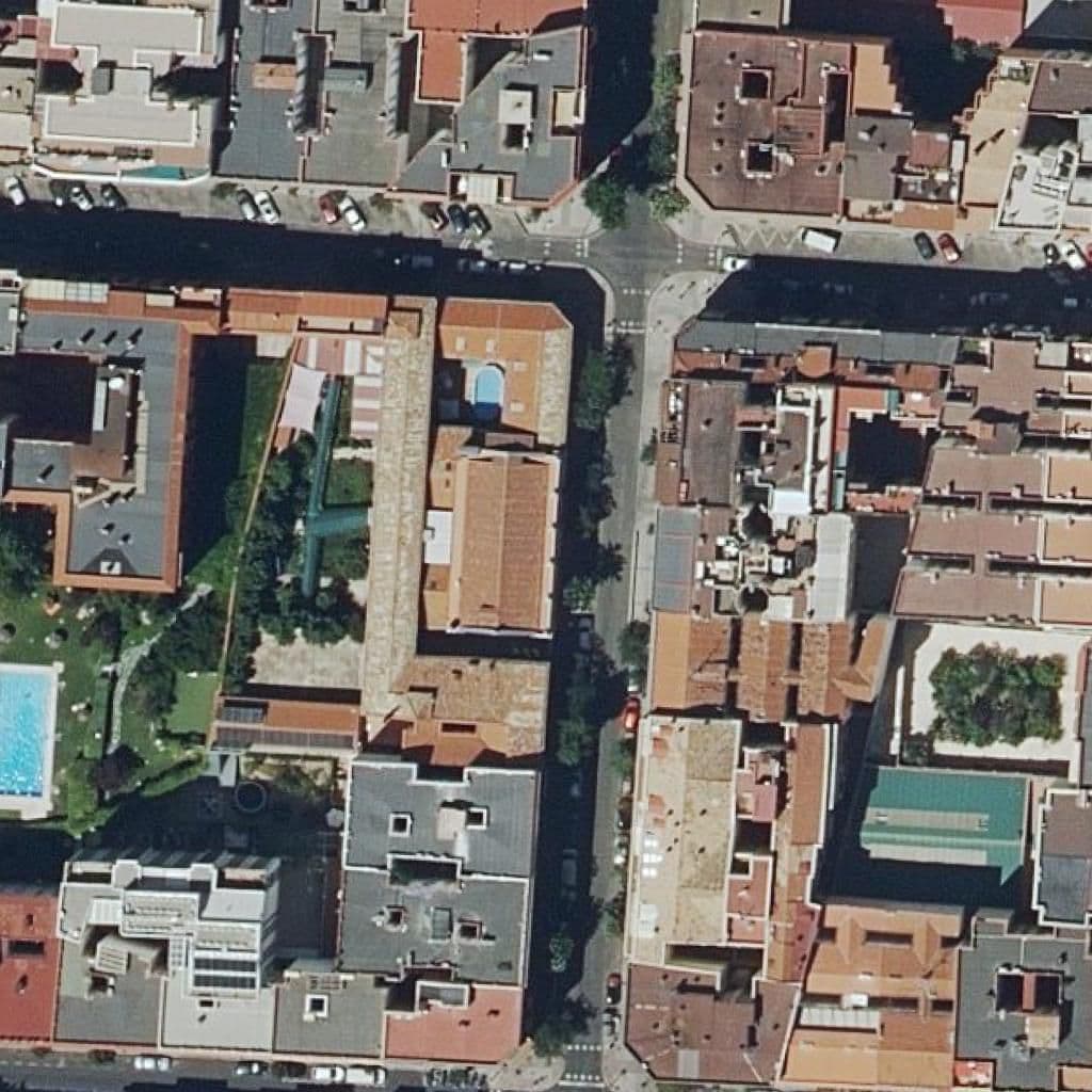 Aerial view of the grounds of N S Del Camino
