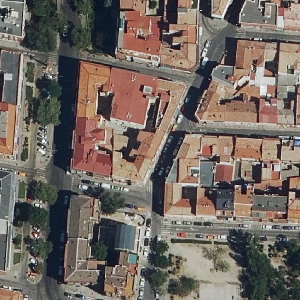 Aerial view of the grounds of N S De Las Cruces