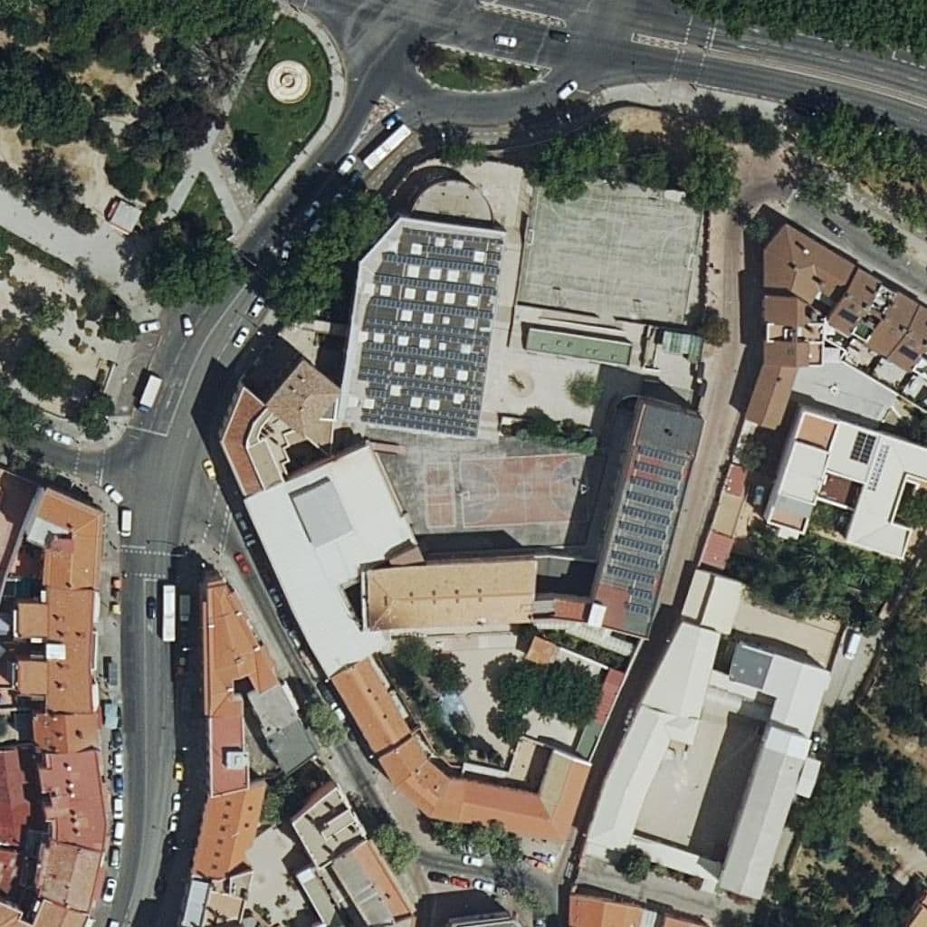 Aerial view of the grounds of Nuestra Señora De Las Escuelas Pias