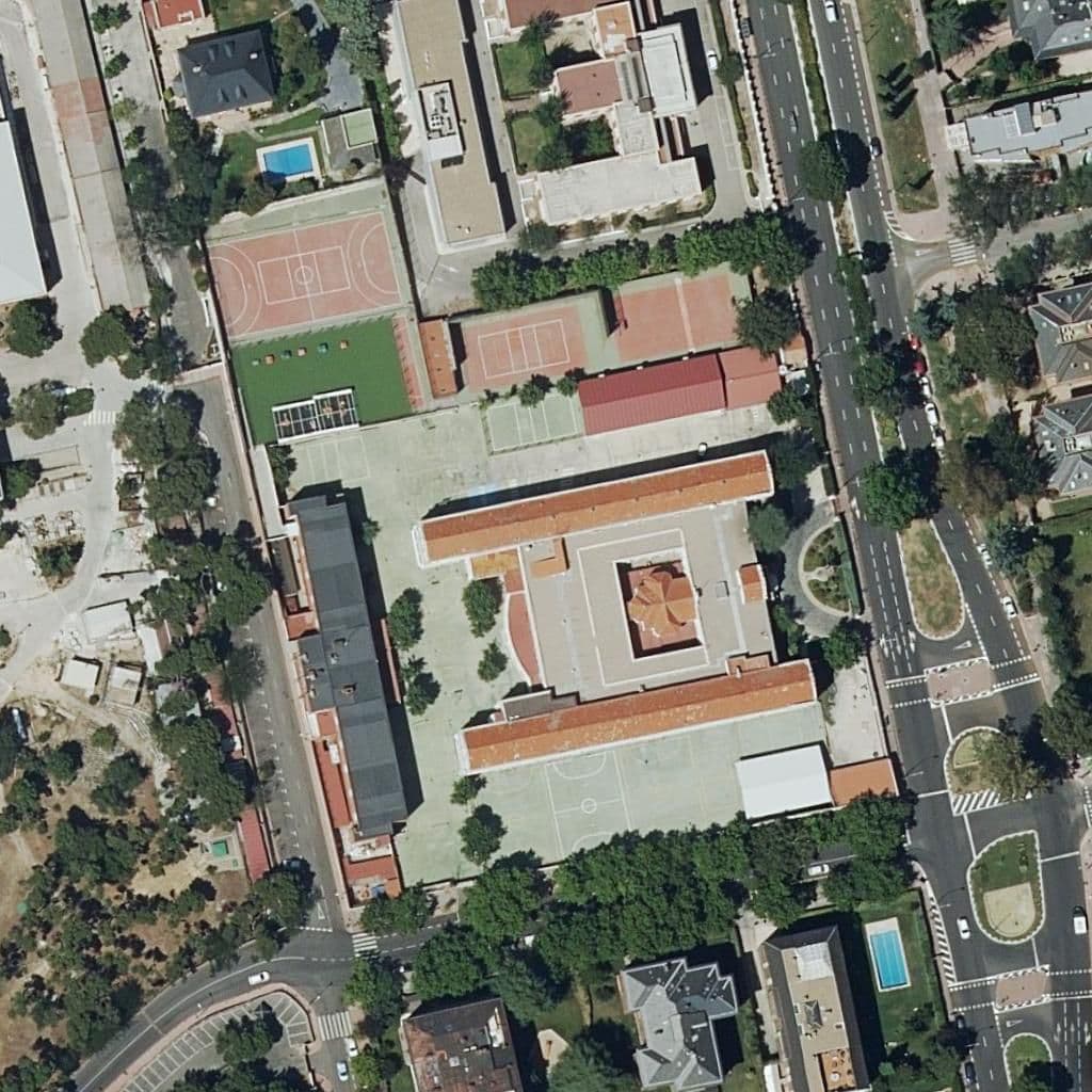 Aerial view of the grounds of Huerfanos De La Armada