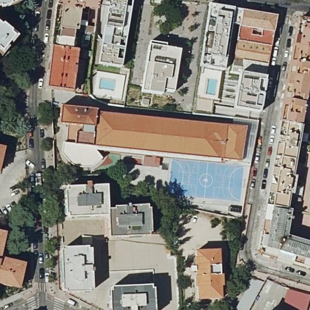 Aerial view of the grounds of Nuestra Señora De Las Victorias