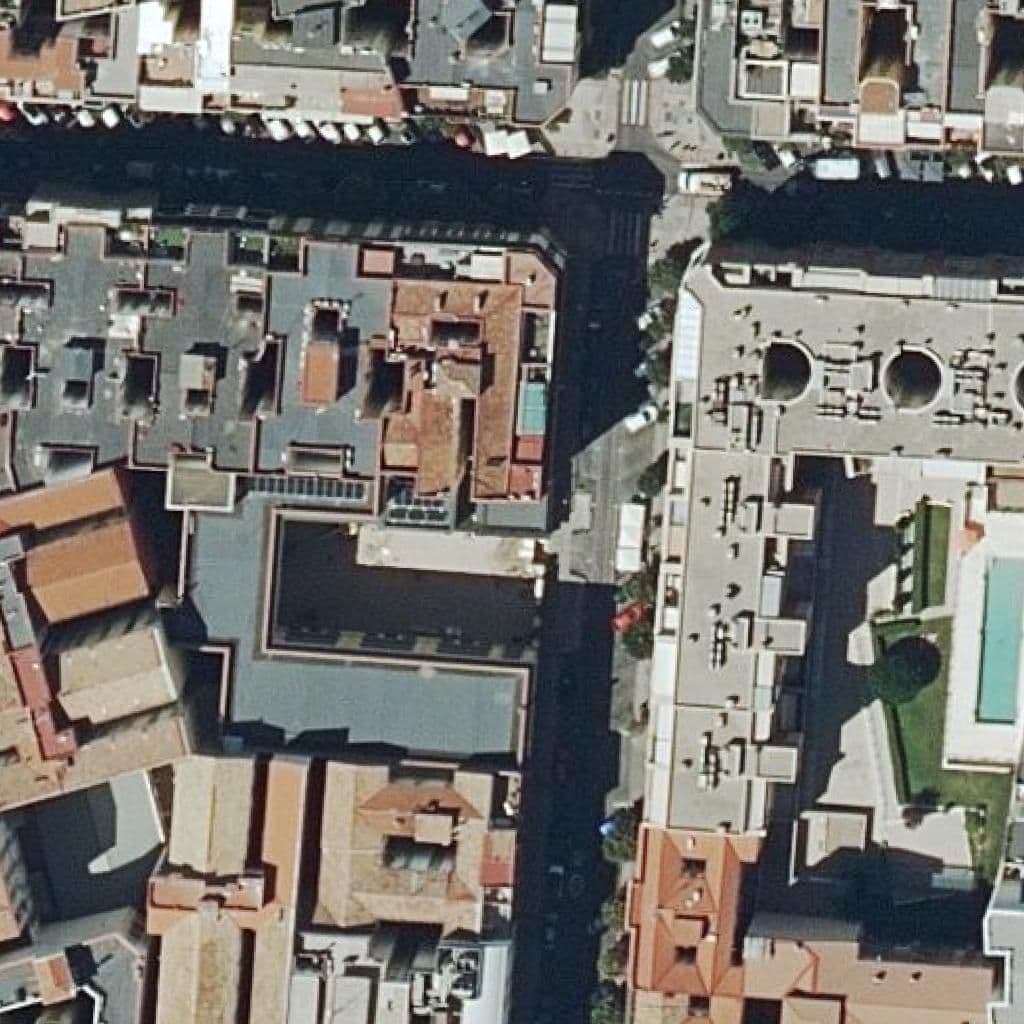 Aerial view of the grounds of Sagrada Familia