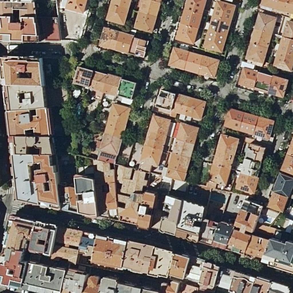 Aerial view of the grounds of Sagrado Corazon