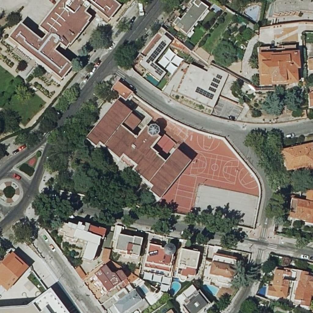 Aerial view of the grounds of Institucion San Isidoro