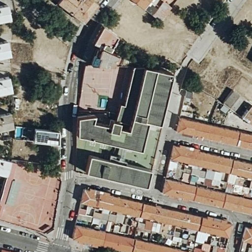 Aerial view of the grounds of Colegio Sei San José