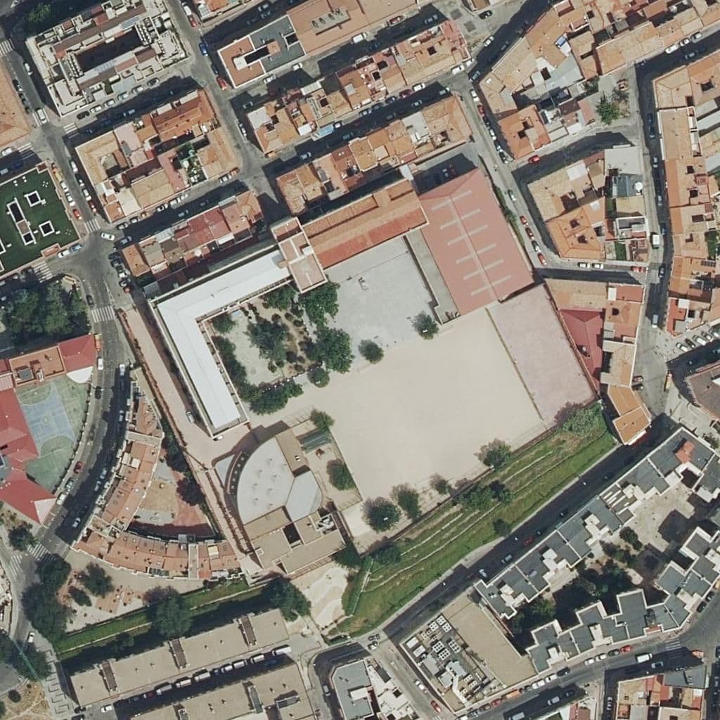 Aerial view of the grounds of Salesianos Paseo De Extremadura