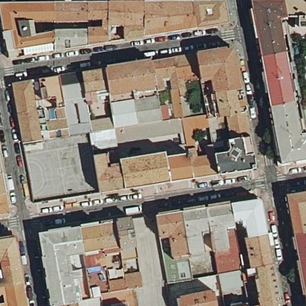 Aerial view of the grounds of San Pedro