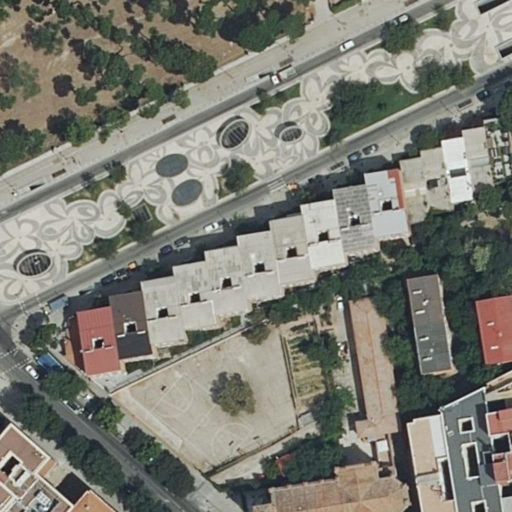 Aerial view of the grounds of Santa Cristina