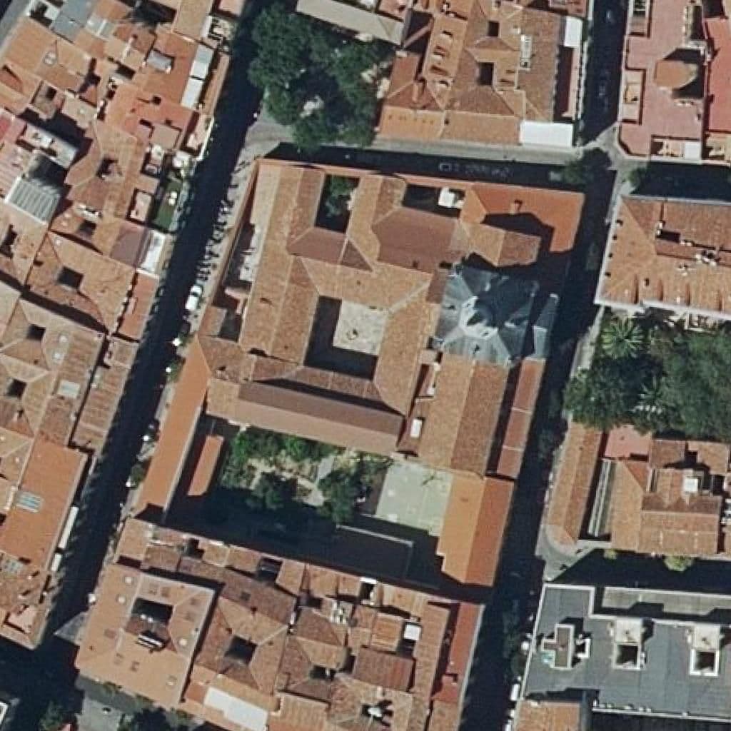 Aerial view of the grounds of Santisimo Sacramento