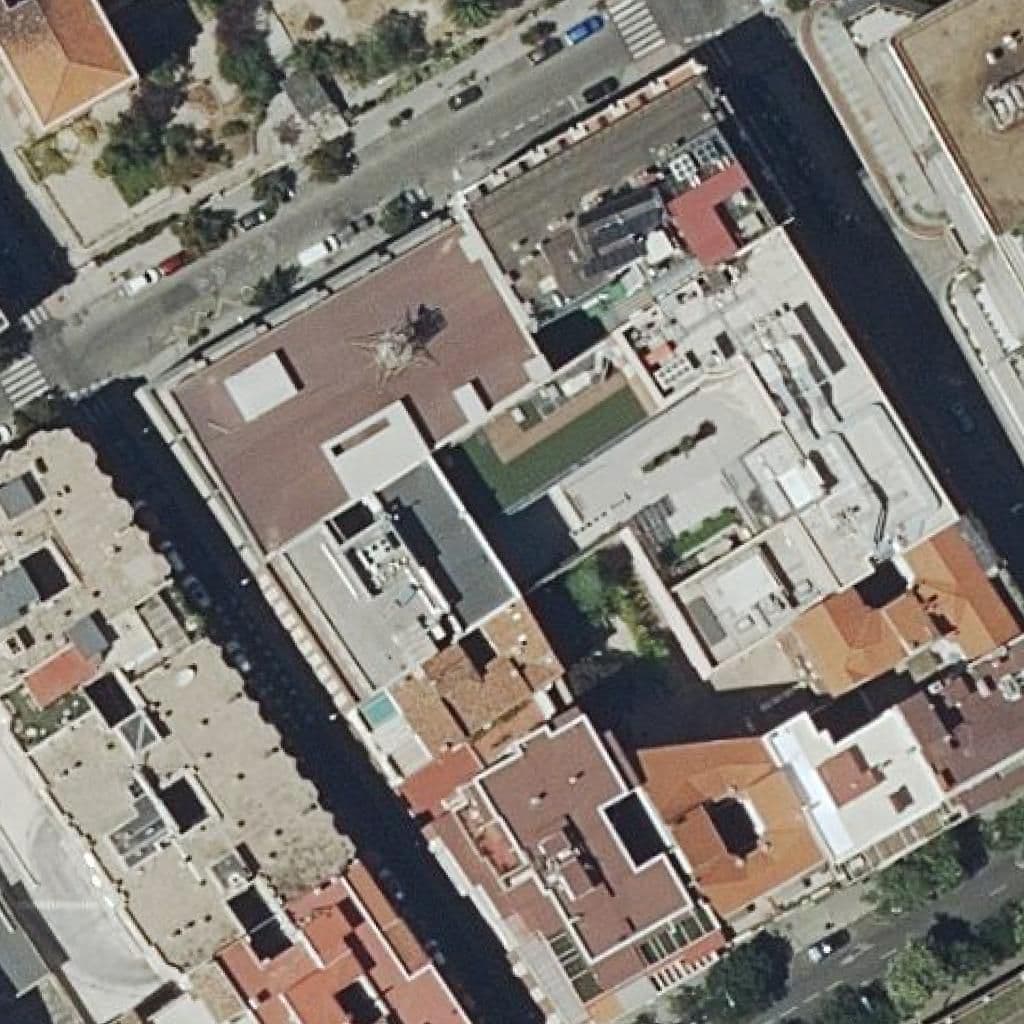 Aerial view of the grounds of Santo Angel De La Guarda