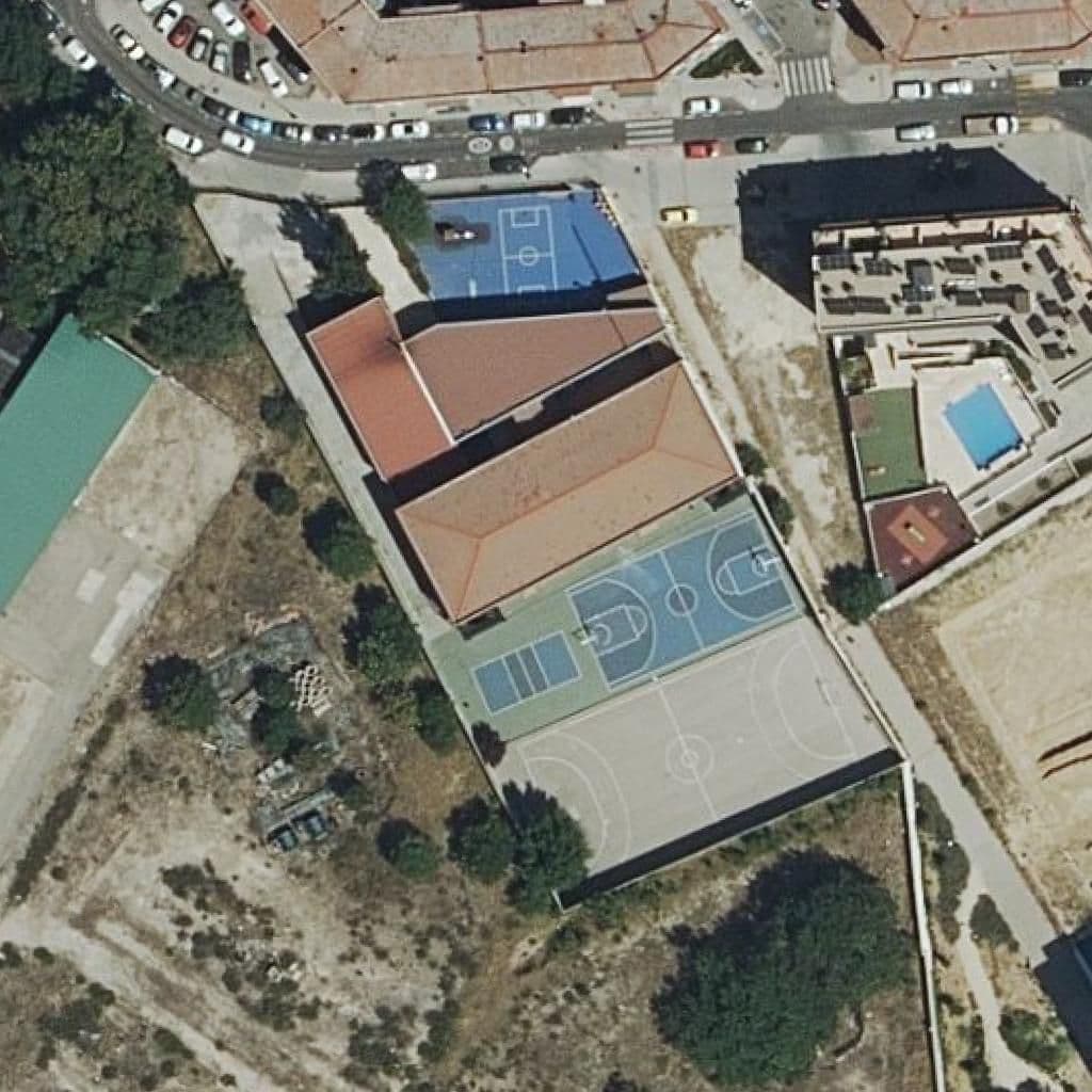 Aerial view of the grounds of Agrupacion Escolar Europa